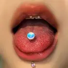 Steel Rainbow Color Body Jewelry Piercing Jewelry Tongue Ring Tongue Piercings