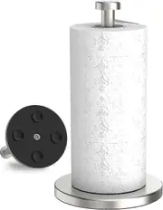 Kitchen Stainless Steel Roll Holder Free Standing with Suction Cups, Suit for Kitchen, Bathroom,Outdoor(Silver)-Good