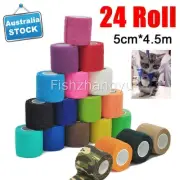 24-Pet Horse Dog Cat Wound Vet Cohesive Bandage Self Adherent Animals Wrap Tape