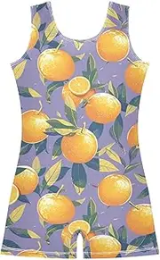 [FRODOTGV] Oranges Deep Purple Leotard for Girls Gymnastics Kids 1-Piecing Unitard Biketards for Training, Yoga, Tumbling