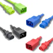 Lot 10pcs Color-Coded AC Power Cord C13/C20 14AWG SJT Server Network HVAC Extend