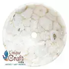 16"(D) White Quartz stone Sink/Wash basin /stone basin /Kitchen & bathroom Decor
