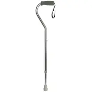 Livingstone Walking Stick Swan Neck Aluminium Silver Adjustable 78-100 cm Withstand up to 100 kg