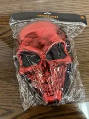 red Skeleton Halloween Mask NIB