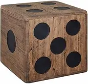 VRAXO Storage Box Mindi Wood 40x40x40 cm Dice Design -14.1KG,244559