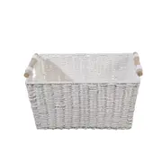 Maine & Crawford Cercy 42cm Paper Rope Basket Organiser Storage w/ Handle White