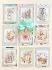 Peter Rabbit Cards For Easter, Scrapbook Pages, 9 Cards With 9 Scrapbook Papers