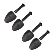 WAJJ 2 Pairs Plastic Shoe Tree Stretcher Shaper for Men Adjustable Blackx2