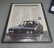 BMW 530i 1976 Print Ad Framed 8.5x11