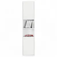 在飛比找momo購物網優惠-【obis】布拉格1.35尺白色二門中空書櫃
