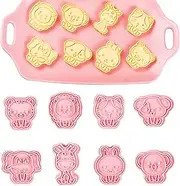 WJnflQN Cute Animal Cookie Cutter | 8X Cartoon Cookie Cutter Set - Cake Decorating Tools, 3D Baking Mould for Fondant, Pastry Stamp
