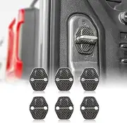 Voodonala for JL Door Lock Cover Buckle Decor Trim for 2018-2021 Jeep Wrangler JL JLU, for Jeep Gladiator JT 2020 2021, ABS Exterior Accessories, 6PACK(Carbon Fiber Black)