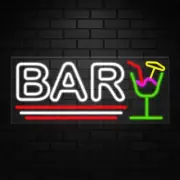Bar Sign for Window/Wall Displays | LED Flex Neon | 32"W x 13"H x 1"D