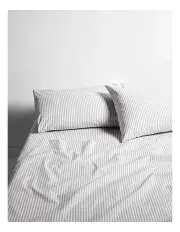 [Aura Home] Ticking Stripe Sheet Set in Dove