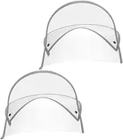 [Beavorty] 2pcs Transparent Raincoat Hat Shield Clear Brim Visor for Rain Protection Durable Face Protector for Outdoor Activities and Travel