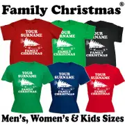 PERSONALISED SURNAME FAMILY CHRISTMAS T-SHIRT novelty griswold santa