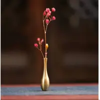 在飛比找momo購物網優惠-【JEN】創意輕奢純銅迷你復古小花瓶花器工藝品桌面擺飾居家裝
