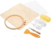 Beatifufu 1 Set Punch Needle Coaster Kit DIY Embroidery Coaster Making with for Beginners Includes Punch Needle and Embroidery Frame