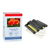 Fits Canon SELPHY CP100/CP1300 KP-108IN 3 Ink Toner 3115B001 4X6 Photo Paper Set