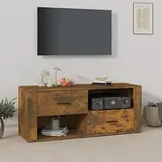 Smoked Oak TV Stand, Room Entertainment Center, Modern Living Room Storage Table, Media Cabinet, Console para - 100x35x40cm