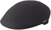 [Jacaru] 1850 Warm Aston Felt Waterproof Drivers Flat Hat, Black, Small (54-55cm)
