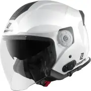 H586 BT Solid White Bluetooth Jet Helmet