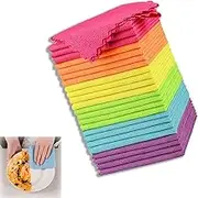 24-Pack 12x12 Microfiber Cleaning Cloths, Absorbent & Lint-Free for Home, Kitchen, and Car Care, Multi-Color Multipurpose Rags