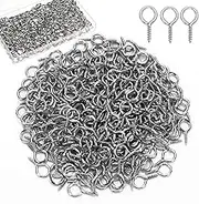 AUGSUN Eye Screws, 300PCS 0.63 Inch Screw Eyes Hooks Heavy Duty Screw Eyes Bolts Hooks Ring Screws for Hanging Artwork