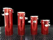 CHAOS ILLUSION ACRYLIC CANNON TOMS DRUMS DRUM KIT SET - OCTOBANS - RED 4 PACK