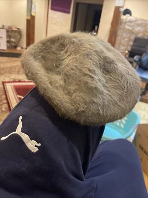 Kangol Large Faux Fur Cap Hat Lined with Matte Unique Light Gray New with Tag
