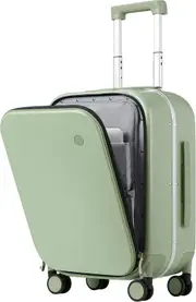 mixi Luggage Suitcase with Spinner Wheels, Travel Luggage Aluminum Frame PC Hardside with TSA Lock & Cover, Avocado Green, 20-inch