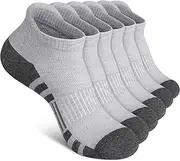 [NTCARE] Ankle Athletic Running Socks Low Cut Sports Socks Breathable Cushioned Tab Socks for Men Women 6 Pairs, Grey, One Size