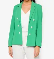 Topshop bonded double breasted open front jacket size 8