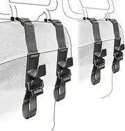 Teocenka Headrest Hooks for Car Universal Interior Auto Vehicle Back Front Seat Hanger Holder Organizer for Handbags Purses Coats and Grocery Bags 4pack Black