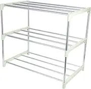 TOGEVAL DIY Stainless Steel Tube Shoe Rack Space Saving Storage Shelf for Entryway Closet Garage Strong Support Easy Assembly Multi Home Shoes Holder Nordic