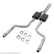 Fit 09-14 Dodge Challenger 5.7L 2.5" OD Oval Tip Muffler Axle Catback Exhaust