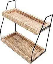 MOBUTOFU Double Storage Rack Versatile Spice Jar Coffee Cup Holder Organizer for Kitchen Bathroom Sturdy Frame Easy Access Space Saving
