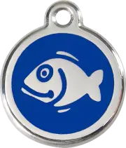Stainless Steel Red Dingo Fish Cat ID Tag Red Purple Blue Green Pink Yellow
