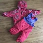 NWT COLUMBIA SNOWFALL FUN 6-12 month Infant ski bib coat pants jacket PINK