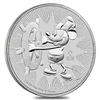 在飛比找Yahoo!奇摩拍賣優惠-紐埃 紀念幣 2017 1oz 迪士尼 汽船威利 銀幣 原廠