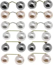 [SING F LTD] 12PCS Faux Pearl Brooch Pin Anti-Exposure Neckline Safety Pin Clip for Shawl Cardigan Sweater Scarve Hat Dress Women Girls Ladies Clothing Decoration 3 Colours