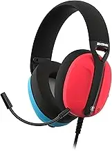AKUMA SEINEN H03 Wired Gaming Headset with Microphone Ultra Light 3.5 mm Audio Jack Compatible with PC, Xbox, PS4, PS5, Switch, Mobile – Red and Blue