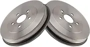 TRQ Rear Brake Drum Pair Set Compatible with 2003-2008 Toyota Matrix / 2003-2008 Pontiac Vibe