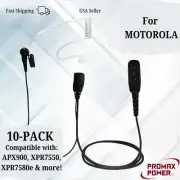10x Clear Security Acoustic PTT Earpiece for Motorola APX900, XPR7550, XPR7580e