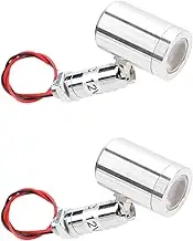 Indoor Uplighting, Aluminium Alloy 2 Pcs Flush Mount 20mm Diameter Mini LED Spotlight DC12V 1W for Cabinet Bookshelf Hallway (White Lighting)