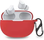 Silicone Case Compatible for Beats Studio Buds,Scratch/Shock Resistant Case with Carabiner (Red)