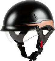NEW GMAX HH-65 HALF HELMET SOURCE FULL DRESSED BLACK/COPPER XS-72-5458XS