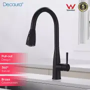 Decaura Pull Down Kitchen Tap Mixer Basin Taps Faucet Swivel Spout Brass Black