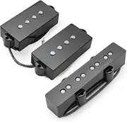 Musiclily Pro PJB-6070S Alnico 5 Single Coil Neck Bridge Pickups Set 10.5K/7.9K for PJ Bass, Black