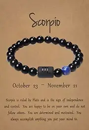Horoscope Zodiac Scorpio Tiger Eye Good Luck Bracelet Double Sided